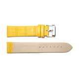 Genuine Leather Watch Band 12-24mm Flat Alligator Grain Black Brown Blue Red Yellow - Universal Jewelers & Watch Tools Inc. 