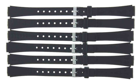 LOT OF 6PCS. PVC WATCH BANDS BLACK 12MM FIT CASIO WATCHES - Universal Jewelers & Watch Tools Inc. 