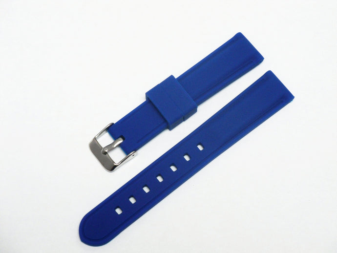 BEST QUALITY,SILICONE WATCH BAND N. BLUE COLOR 18MM - Universal Jewelers & Watch Tools Inc. 