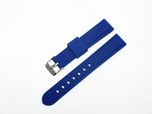 BEST QUALITY,SILICONE WATCH BAND BLUE COLOR 18MM & 20MM - Universal Jewelers & Watch Tools Inc. 