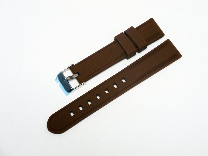 Load image into Gallery viewer, BEST QUALITY,SILICONE WATCH BAND BROWN COLOR 18MM &amp; 20MM - Universal Jewelers &amp; Watch Tools Inc. 
