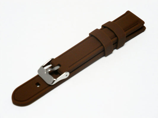 BEST QUALITY,SILICONE WATCH BAND BROWN COLOR 18MM & 20MM - Universal Jewelers & Watch Tools Inc.