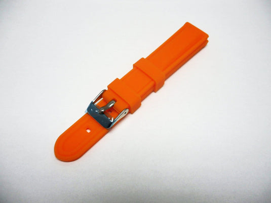 BEST QUALITY,SILICONE WATCH BAND ORANGE COLOR 18MM, 20MM & 26MM - Universal Jewelers & Watch Tools Inc. 