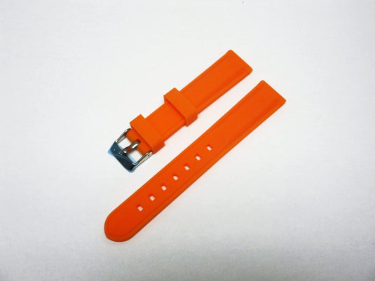 BEST QUALITY,SILICONE WATCH BAND ORANGE COLOR 18MM, 20MM & 26MM - Universal Jewelers & Watch Tools Inc. 