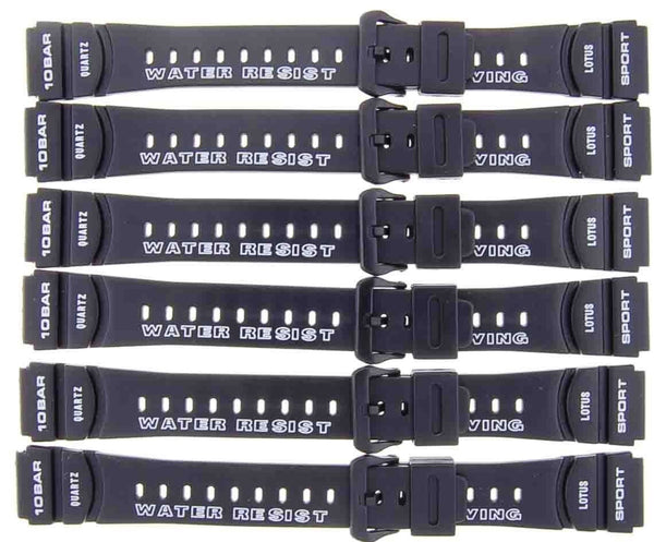 LOT OF 6PCS. PVC WATCH BANDS BLACK 20MM FIT DIVER SPORT WATCH - Universal Jewelers & Watch Tools Inc. 