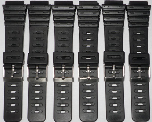 LOT OF 6PCS.PVC PLASTIC WATCH BANDS BLACK 20MM - Universal Jewelers & Watch Tools Inc.