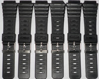 LOT OF 6PCS.PVC PLASTIC WATCH BANDS BLACK 20MM - Universal Jewelers & Watch Tools Inc. 
