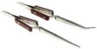Tweezer 2pcs Set Stainless steel Straight and Curve End with Fiber Grip - Universal Jewelers & Watch Tools Inc. 