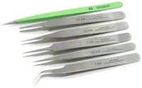 SET OF 6PCS TWEEZERS STAINLESS STEEL NON MAGNETIC - Universal Jewelers & Watch Tools Inc. 